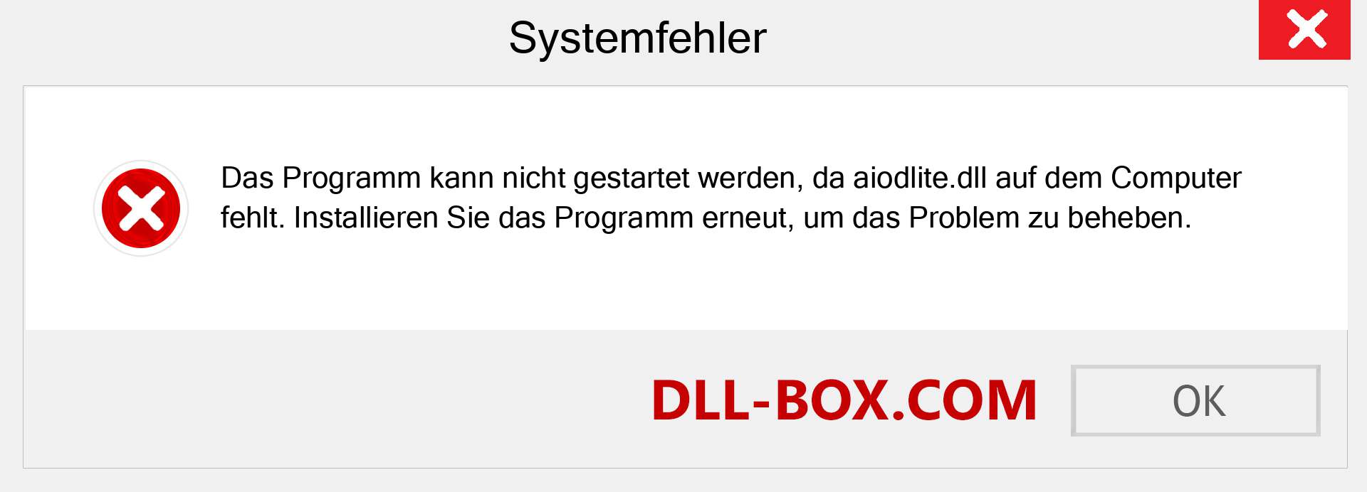 aiodlite.dll-Datei fehlt?. Download für Windows 7, 8, 10 - Fix aiodlite dll Missing Error unter Windows, Fotos, Bildern